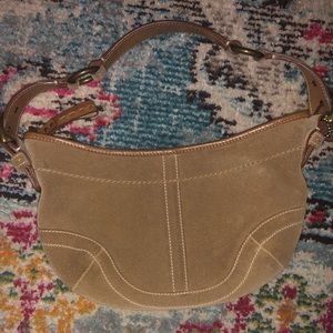 Suede Vintage Coach Shoulder Bag